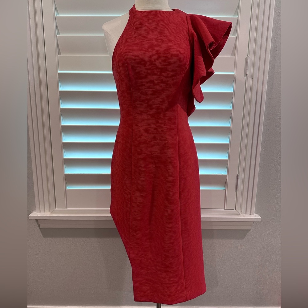 C/MEO Collective salmon colored asymmetrical dress